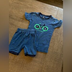 Blue Kids' Bicycle Print Pajama Set